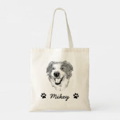 Tote Bag Dessin personnalisé du chien berger australien (Dos)