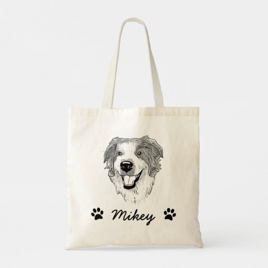 Tote Bag Dessin personnalisé du chien berger australien (Dos)