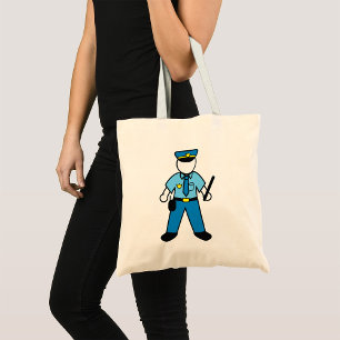 Tote Bag Dessin policier Agent amusant application de la lo