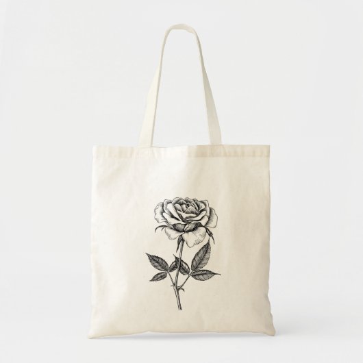Tote Bag dessin rose (Devant)