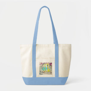Tote Bag Dessin vintage de poisson jaune bleu en mer T-shir