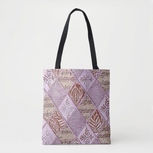 Tote Bag Dessins De Diamant En Rose (Devant)