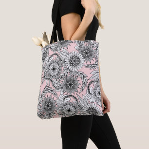 Tote Bag Dessins floraux roses modernes