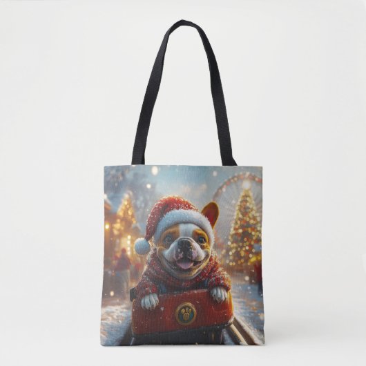 Tote Bag Dessous de verre à rouleaux pour chien Bull Terrie (Devant)