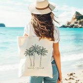 Tote Bag Destination de mariage bienvenue avec palmier de c