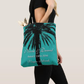 Tote Bag Destination de mariage de la plage de palmiers tro (De près)