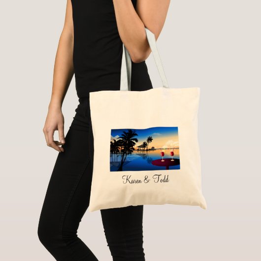 Tote Bag Destination mariage = personnaliser avec votre nom (Devant (produit))