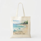 Tote Bag Destination plage Mariage Favor Cadeau ou Bienvenu (Devant)