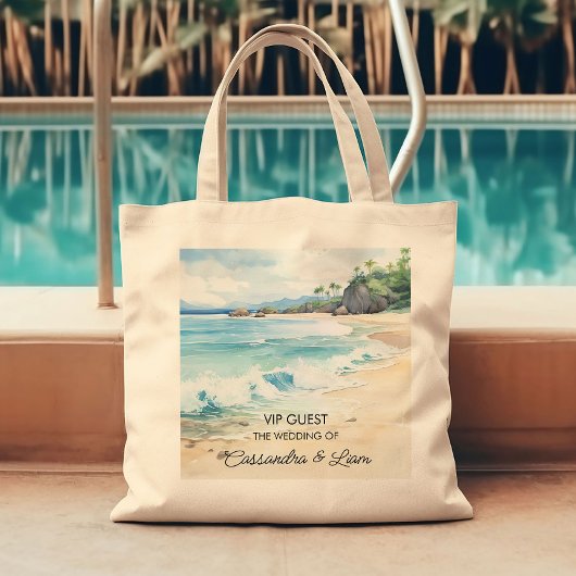 Tote Bag Destination plage Mariage Favor Cadeau ou Bienvenu