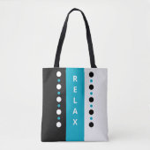 Tote Bag Détendez les points rayures noir blanc & azure (Devant)