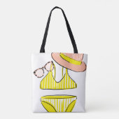 Tote Bag Détendez-vous au soleil - maillot de bain jaune (Dos)
