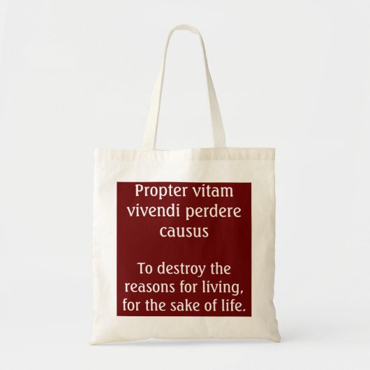 Tote Bag Détruire les raisons de vivre - Citation pour mine (Devant)