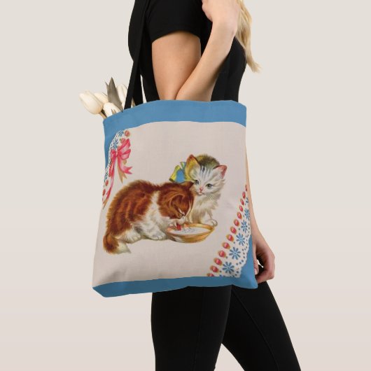 Tote Bag deux adorables chatons imprimés (De près)