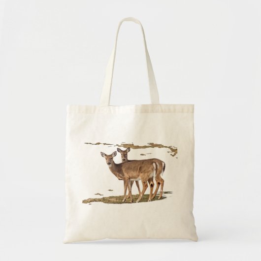 Tote Bag Deux cerfs à queue blanche en alerte (Devant)