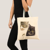 Tote Bag Deux chats - tabby et tortie (Devant (produit))