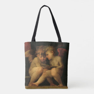 Tote Bag Deux chérubins lisant par Rosso Fiorentino, Anges