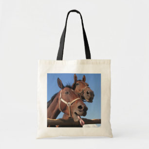 Tote Bag Deux Chevaux De Baie, Cheval Stick Out Langue