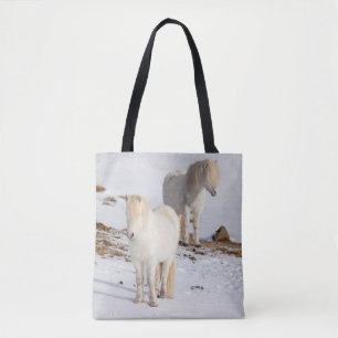 Tote Bag Deux chevaux islandais blancs