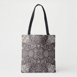 Tote Bag Deux couleurs Vintage motif sans couture. Contour