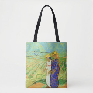 Tote Bag Deux femmes traversant les champs par Vincent van