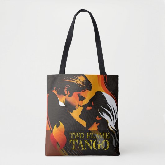 Tote Bag Deux flammes Tango "couverture d'aluminium" Fourre (Devant)