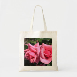 Tote Bag deux fleurs roses roses chaudes.