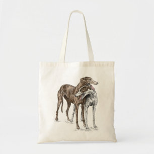 Tote Bag Deux Greyhound Friends Dog Art