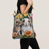 Tote Bag Deux lapins de lapin de lapin de petite lop (De près)