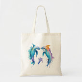 Tote Bag Deux mignons dauphins (Devant)