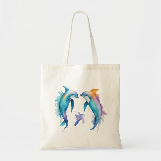 Tote Bag Deux mignons dauphins (Devant)