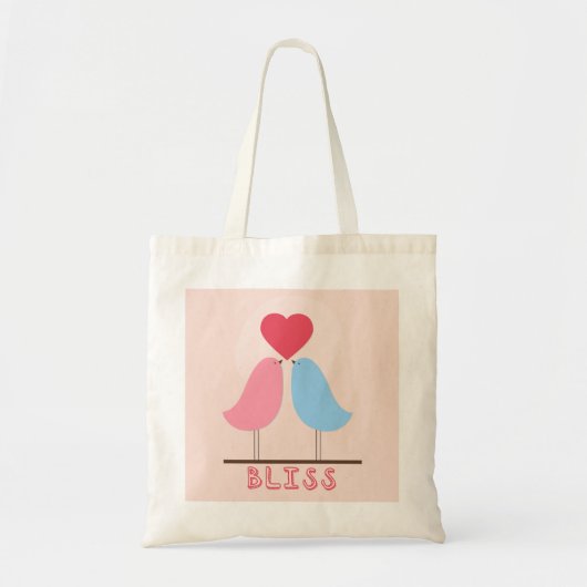 Tote Bag Deux oiseaux et un coeur (Devant)