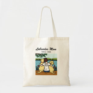Tote Bag Deux personnalisés Labradors jaune et maman