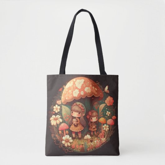 Tote Bag Deux petites filles adorables elfes (Devant)
