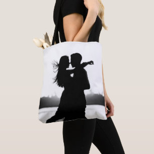 Tote Bag Deux photos personnalisées en noir et blanc