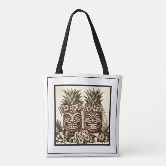 Tote Bag Deux pièces Gay Ananas Tiki Head Mariage rétro (Dos)