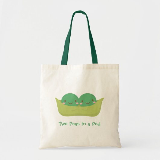Tote Bag Deux pois mignons dans une cosse pour la maman (Devant)