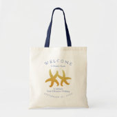 Tote Bag Deux Starfish Destination Mariage Bienvenue Cadeau (Devant)