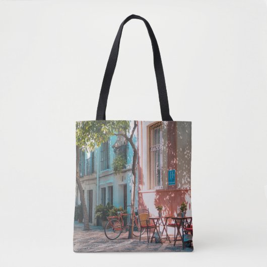 Tote Bag Deux tables marron dehors (Devant)