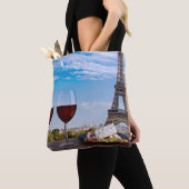 Tote Bag Deux verres de vin en café à Paris (De près)