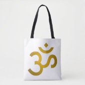 Tote Bag Devanagari om - Blanc (Devant)