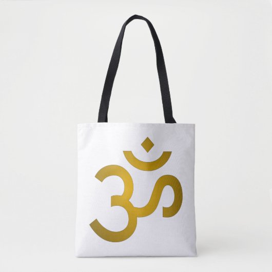 Tote Bag Devanagari om - Blanc (Devant)