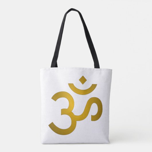 Tote Bag Devanagari om - Blanc (Dos)