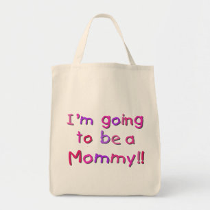 Tote Bag Devenir maman - rose et violet
