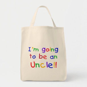 Tote Bag Devenir un oncle Couleurs primaires Texte