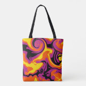 Tote Bag Déversement - orange, noir, rose et jaune (Dos)