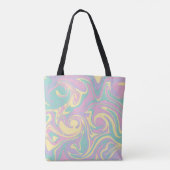 Tote Bag Déversement - rose pastel, jaune, violet et vert (Dos)