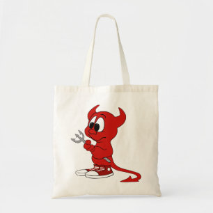 Tote Bag Devil Red Demon Cartoon Satan Evil Hell Heure