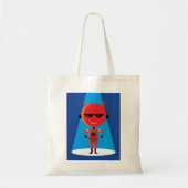 Tote Bag Devil Superhero caractère gras rouge et bleu (Devant)