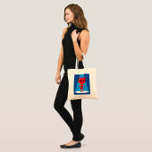 Tote Bag Devil Superhero caractère gras rouge et bleu
