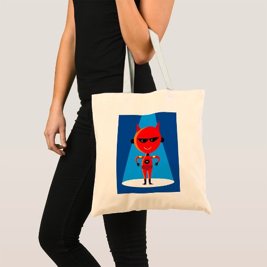 Tote Bag Devil Superhero caractère gras rouge et bleu